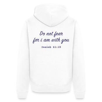 Christliches Zitat Do not fear - Unisex Premium Bio Zip Hoodie - Weiß - Hinten - Thijin (182cm)