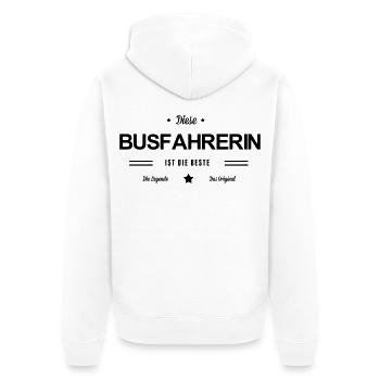 Beste Busfahrerin - Unisex Premium Bio Zip Hoodie - Weiß - Hinten - Thijin (182cm)