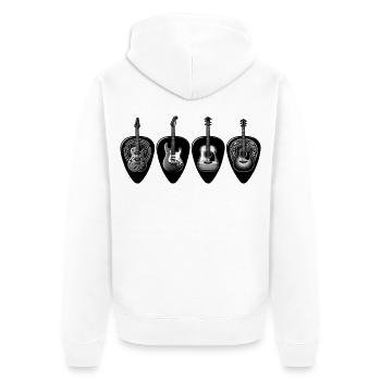 Black & White Gitarrenquartett - Unisex Premium Bio Zip Hoodie - Weiß - Hinten - Thijin (182cm)