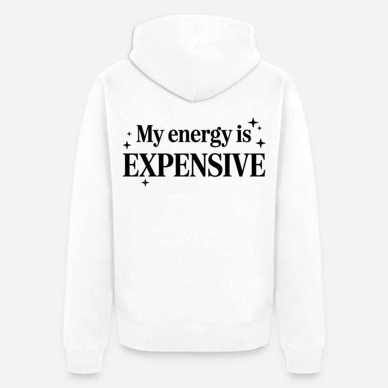 Mon énergie est chère - Veste à capuche bio Premium Unisexe - blanc