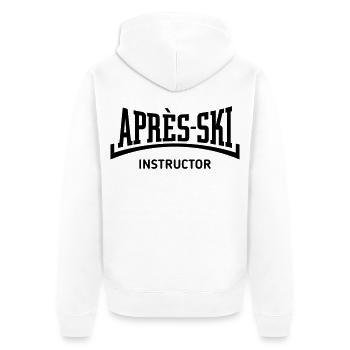 Après-Ski – Instructor (Konkav / Apres Ski / B) - Unisex Premium Bio Zip Hoodie - Weiß - Hinten - Thijin (182cm)