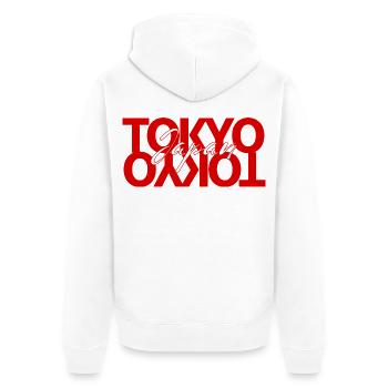 Tokyo 2021 Japan Stil - Unisex Premium Bio Zip Hoodie - Weiß - Hinten - Thijin (182cm)