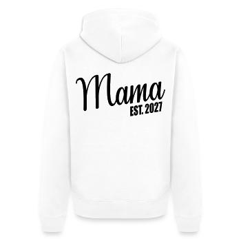 Baby verkünden, Mama 2027 - Unisex Premium Bio Zip Hoodie - Weiß - Hinten - Thijin (182cm)