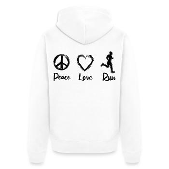I love running - Unisex Premium Organic Zip Hoodie - white - Back - Thijin (182cm)
