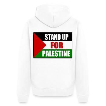 stand up for palestine - Unisex Premium Bio Zip Hoodie - Weiß - Hinten - Thijin (182cm)