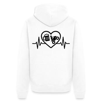Bière Heart Quad - Veste à capuche bio Premium Unisexe - blanc - Dos - Thijin (182cm)