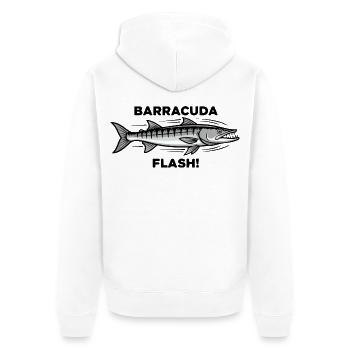 Barracuda Flash Predator Sea Barracuda - Unisex Premium Organic Zip Hoodie - white - Back - Thijin (182cm)