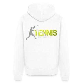 Tennis Best Game Ever Vintage Design für Trainer - Unisex Premium Bio Zip Hoodie - Weiß - Hinten - Thijin (182cm)