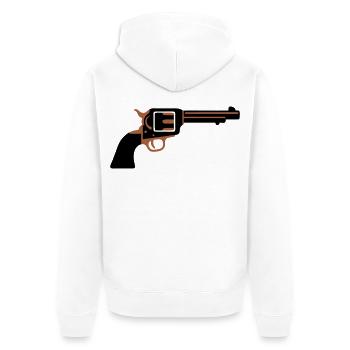 Revolver Pistole Western Icon - Unisex Premium Bio Zip Hoodie - Weiß - Hinten - Thijin (182cm)