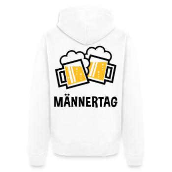 Männertag (Bier Prosit Bayrische Bierkrüge / 2C) - Unisex Premium Bio Zip Hoodie - Weiß - Hinten - Thijin (182cm)
