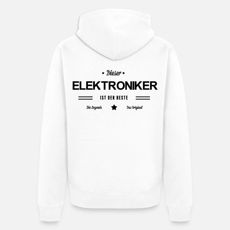 Bester Elektroniker - Unisex Premium Bio Zip Hoodie - Weiß