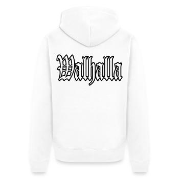 walhalla odin thor wikinger viking sticker shirt - Unisex Premium Bio Zip Hoodie - Weiß - Hinten - Thijin (182cm)