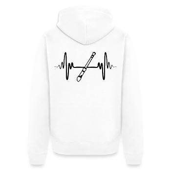 Flûte - Veste à capuche bio Premium Unisexe - blanc - Dos - Thijin (182cm)
