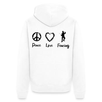 L’amour de l’escrime - Veste à capuche bio Premium Unisexe - blanc - Dos - Thijin (182cm)