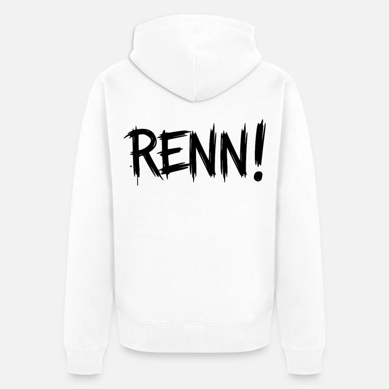 Courir! (Course, course, jogging, coureur) - Veste à capuche bio Premium Unisexe - blanc