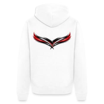 Style sportif du maillot Effet symétrique - Veste à capuche bio Premium Unisexe - blanc - Dos - Thijin (182cm)