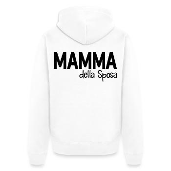 Mamma della Sposa, Italia - Unisex Premium Bio Zip Hoodie - Weiß - Hinten - Thijin (182cm)