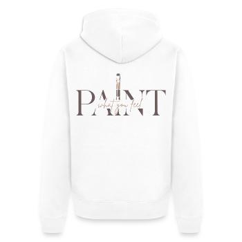 Male deine Gefühle – Kreativität & Kunst - Paint - Unisex Premium Bio Zip Hoodie - Weiß - Hinten - Thijin (182cm)