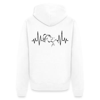 sexy Girl in Sexstellung Doggystyle mit Herzschlag - Unisex Premium Bio Zip Hoodie - Weiß - Hinten - Thijin (182cm)