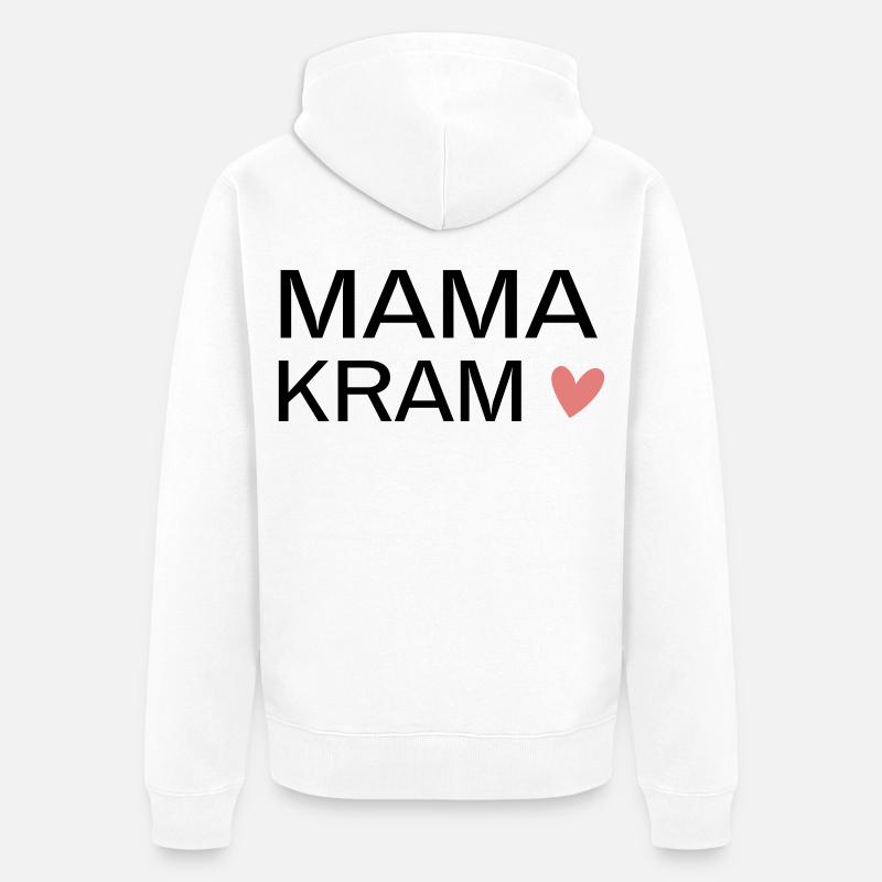 MAMA KRAM! Personalisierbar - Unisex Premium Bio Zip Hoodie - Weiß