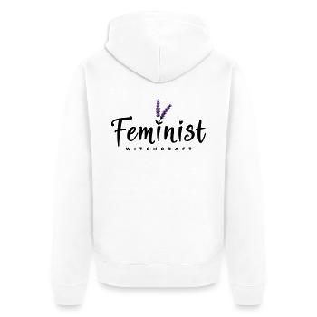 Halloween witch saying with lavender - Unisex Premium Organic Zip Hoodie - white - Back - Thijin (182cm)