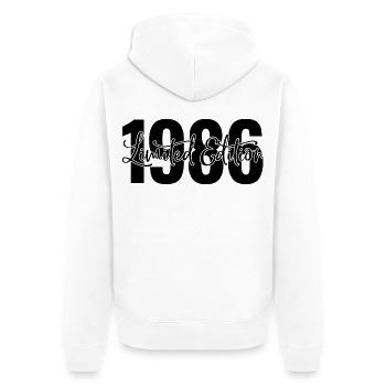 Limited edition 1986 - Unisex Premium Bio Zip Hoodie - Weiß - Hinten - Thijin (182cm)