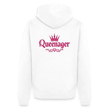 Queenager Krone für stolze junggebliebene Frauen - Veste à capuche bio Premium Unisexe - blanc - Dos - Thijin (182cm)