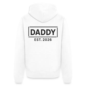 DADDY 2026 Stolzer werdender Vater - Unisex Premium Bio Zip Hoodie - Weiß - Hinten - Thijin (182cm)