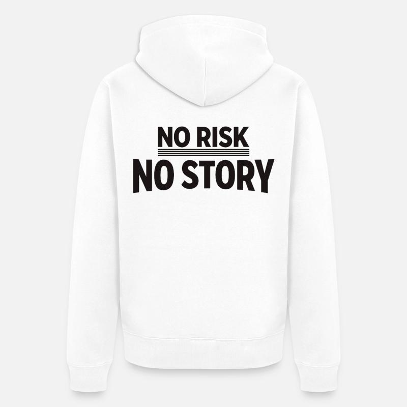 AUCUN RISQUE SANS HISTOIRE Déclaration d’aventure - Veste à capuche bio Premium Unisexe - blanc