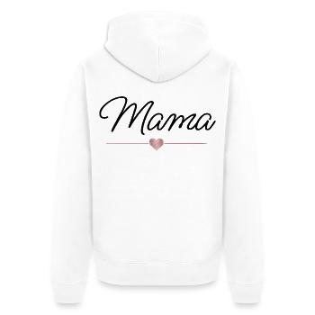 Mom Heart Gift Mother's Day Family - Unisex Premium Organic Zip Hoodie - white - Back - Thijin (182cm)
