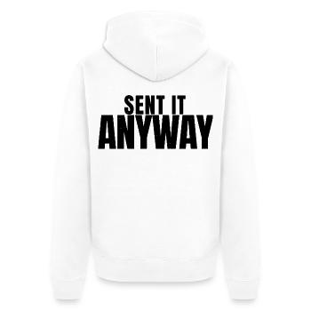 BMX - Sent It Anyway - Fahrrad - Unisex Premium Bio Zip Hoodie - Weiß - Hinten - Thijin (182cm)