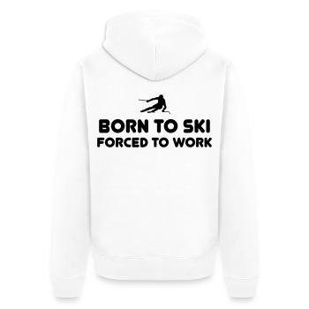 Born to Ski - Unisex Premium Bio Zip Hoodie - Weiß - Hinten - Thijin (182cm)