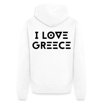 J’AIME LA GRÈCE - Veste à capuche bio Premium Unisexe - blanc - Dos - Thijin (182cm)
