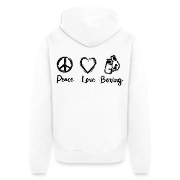 Boxer Love - Unisex Premium Organic Zip Hoodie - white - Back - Thijin (182cm)