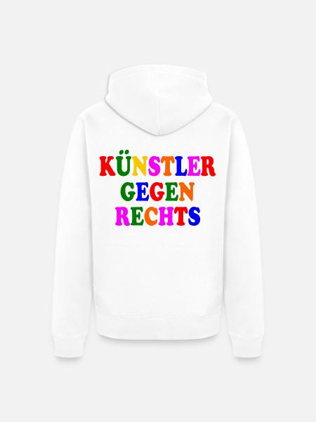 Künstler gegen rechts - Unisex Premium Bio Zip Hoodie - Weiß