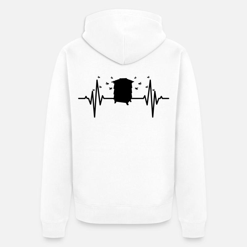 Ligne de cœur de ruche - Veste à capuche bio Premium Unisexe - blanc