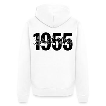 Limited edition 1955 - Unisex Premium Bio Zip Hoodie - Weiß - Hinten - Thijin (182cm)