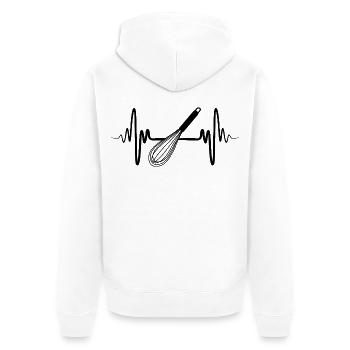 Handmixer Skizze - Unisex Premium Bio Zip Hoodie - Weiß - Hinten - Thijin (182cm)