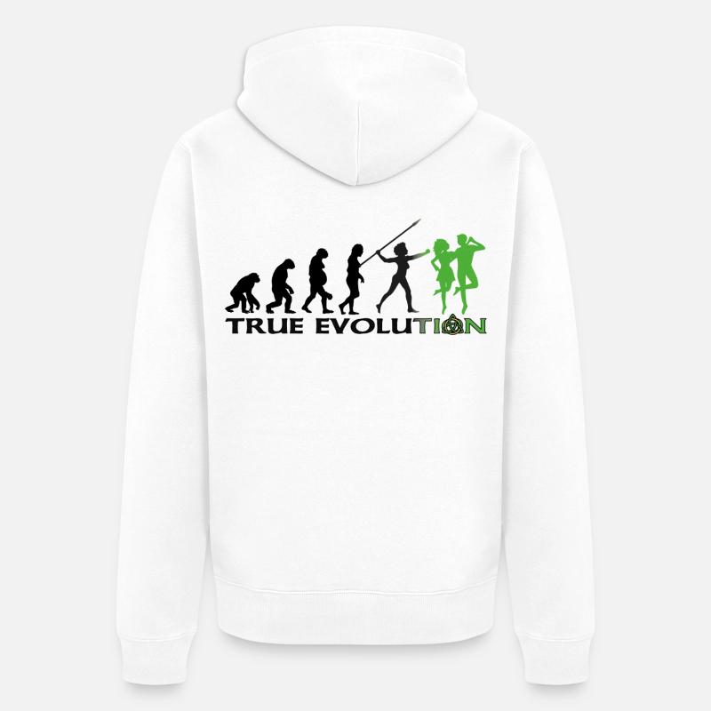 Évolution vers la danse traditionnelle irlandaise - Veste à capuche bio Premium Unisexe - blanc