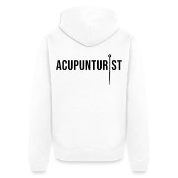 Acupuncteur professionnel agréé Pratique de la MTC - Veste à capuche bio Premium Unisexe - blanc - Dos - Thijin (182cm)