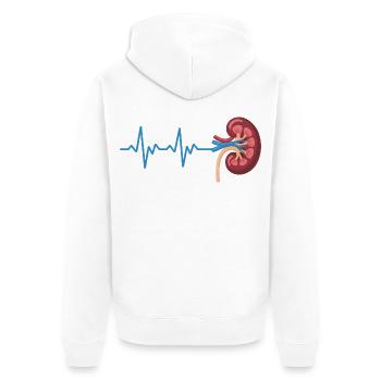 Nierenrhythmus Grafik - Unisex Premium Bio Zip Hoodie - Weiß - Hinten - Thijin (182cm)