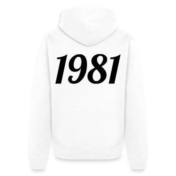 1981 Vintage 1981 Retro Birthday 1981 Gift - Unisex Premium Organic Zip Hoodie - white - Back - Thijin (182cm)