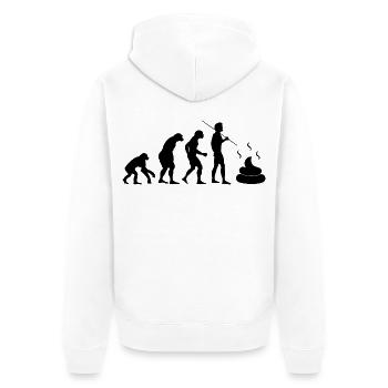 Darmentwicklung (Schwarz) - Unisex Premium Bio Zip Hoodie - Weiß - Hinten - Thijin (182cm)