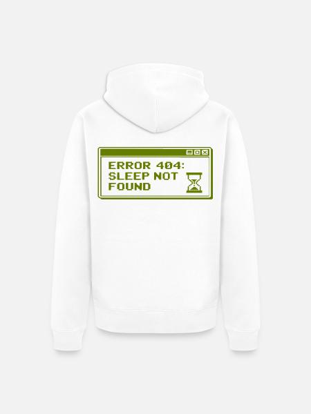 404 Schlaf NichtGefunden - Unisex Premium Bio Zip Hoodie - Weiß