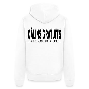 Câlins gratuits - Fournisseur Officiel - Veste à capuche bio Premium Unisexe - blanc - Dos - Thijin (182cm)