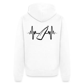 Cricketschläger EKG Herzschlag - Unisex Premium Bio Zip Hoodie - Weiß - Hinten - Thijin (182cm)