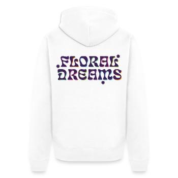 Floral Dreams Psychedelic Type - Unisex Premium Bio Zip Hoodie - Weiß - Hinten - Thijin (182cm)