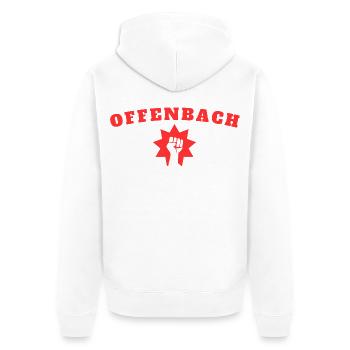 Offenbach - Unisex Premium Organic Zip Hoodie - white - Back - Thijin (182cm)