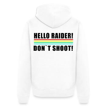 Hello Raider Neon Stripes in Retro Colors don't shot - Unisex Premium Organic Zip Hoodie - white - Back - Thijin (182cm)