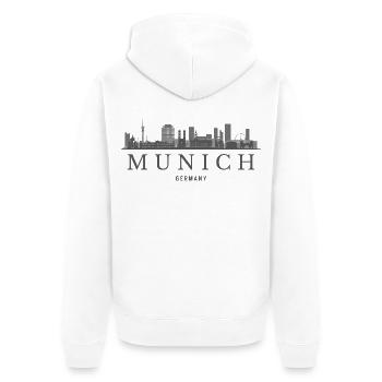 Munich Germany, Munich skyline - Unisex Premium Organic Zip Hoodie - white - Back - Thijin (182cm)